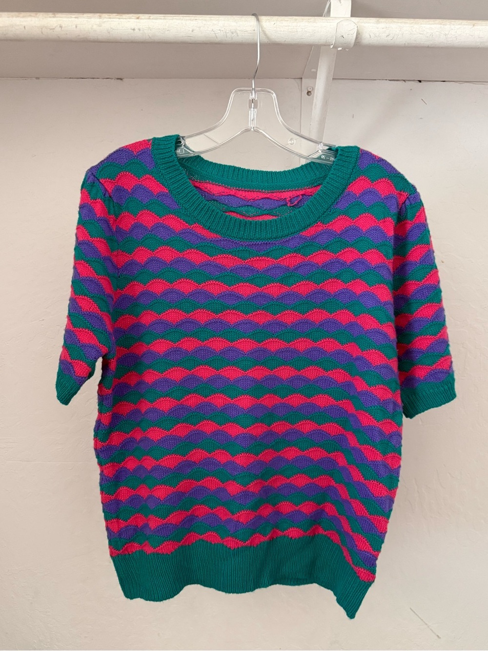 Bundle 3 for 50% off Knit Mix Retro 1970s Style Short Sleeved Sweater